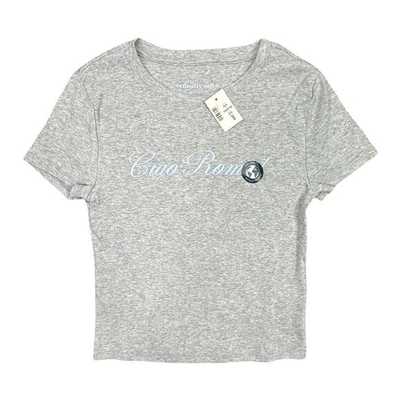 Aeropostale Seriously Soft Ciao Roma Baby Tee - Size Small - Picture 2 of 5